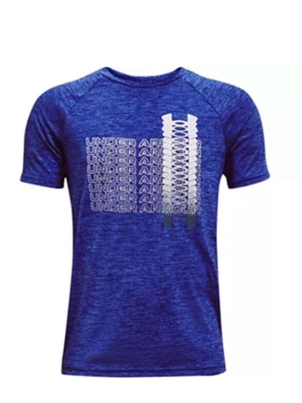 Under Armour HeatGear Tee - Boys YXL, Blue, White Logo - Performance Shirt